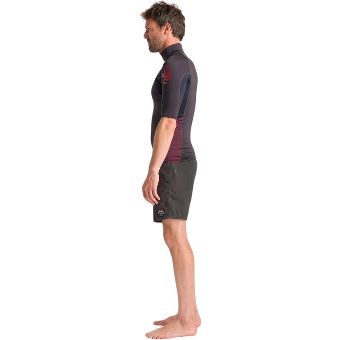 2024 C-Skins Mens NuWave X Short Sleeve Rash Vest C-NLYSSMT - Anthracite / Black / Wine